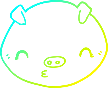 Bir insan tarafından çizilmiş soğuk çizgi domuz çizimi.