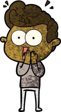 Bir insan tarafından çizilmiş karikatür adam.