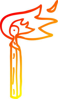 Bir insan tarafından çizilmiş bir çizgi filmin sıcak gradyan çizimi