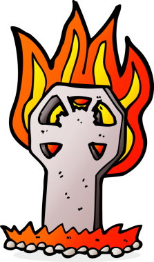 bir insan tarafından çizilmiş ürkütücü bir mezar.