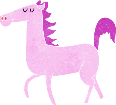 Bir insan tarafından çizilmiş çizgi film atı.