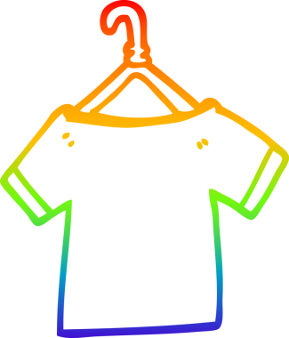 Bir insan tarafından çizilmiş bir tişörtün gökkuşağı gradyan çizimi