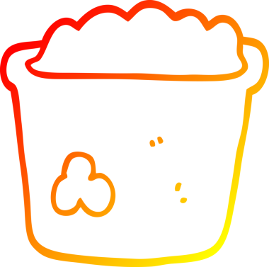 Bir insan tarafından çizilmiş bir karikatür kabının sıcak gradyan çizgisi