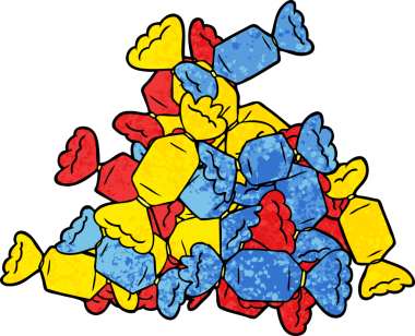 Bir insan tarafından çizilmiş karikatür şekeri