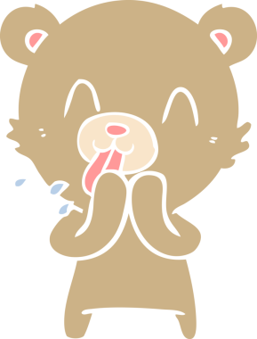 kaba düz renkli çizgi film ayısı bir insan tarafından çizilmiş.