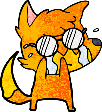 Bir insan tarafından çizilmiş ağlayan tilki çizgi filmi.