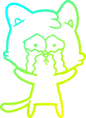 Bir insan tarafından çizilmiş ağlayan bir çizgi filmin soğuk gradyan çizimi