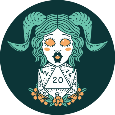 Bir insan tarafından çizilmiş doğal yirmi zar atma ikonu