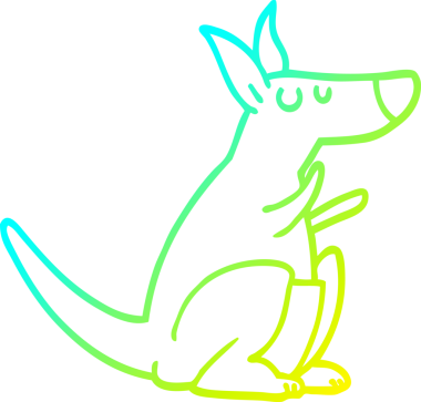 Bir insan tarafından çizilmiş bir kangurunun soğuk gradyan çizgisi.