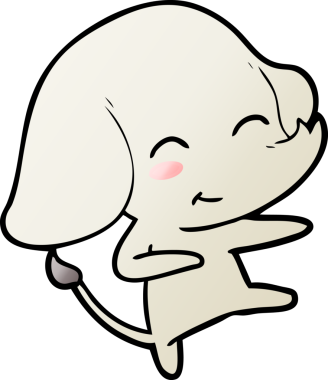 Bir insan tarafından çizilmiş şirin bir fil.