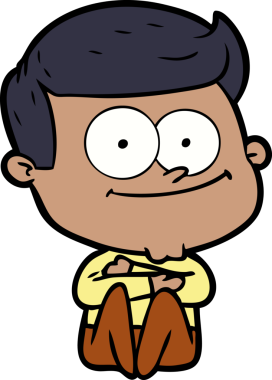 Bir insan tarafından çizilmiş mutlu bir adam.