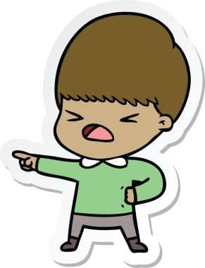 Bir insan tarafından çizilmiş bir karikatür çıkartması.