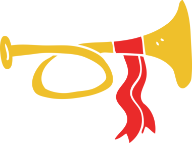 Bir insan tarafından çizilmiş karikatür pirinç kornası.