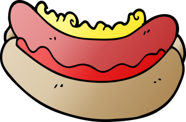 Bir insan tarafından çizilmiş sosisli sandviç.