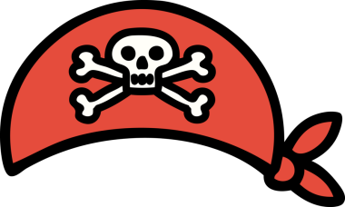 Bir insan tarafından çizilmiş geleneksel korsan başörtüsü dövmesi.