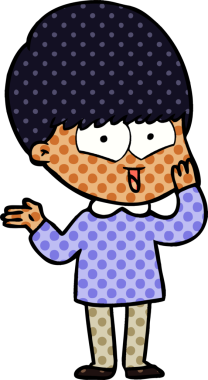 Bir insan tarafından çizilmiş mutlu çocuk çizgi filmi.