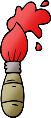 Bir insan tarafından çizilmiş karalama boya fırçası.