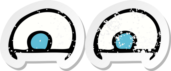 Bir insan tarafından çizilmiş karikatür gözünün gerilimli çıkartması.