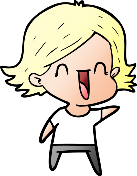 Bir insan tarafından çizilmiş mutlu bir kadın.