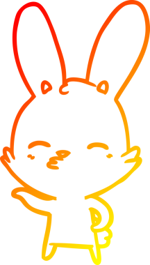 Bir insan tarafından çizilmiş meraklı bir tavşan çizgi filmi.