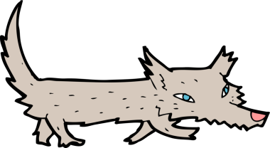 Bir insan tarafından çizilmiş küçük bir kurt.