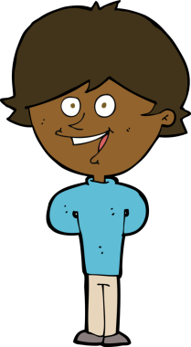 Bir insan tarafından çizilmiş mutlu çocuk çizgi filmi.