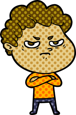 Bir insan tarafından çizilmiş kızgın bir adam.