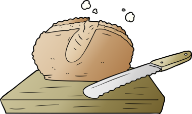 bir insan tarafından çizilmiş çizgi film ekmeği