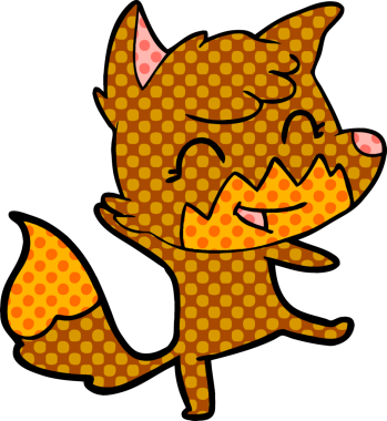 Bir insan tarafından çizilmiş tilki çizgi film karakteri