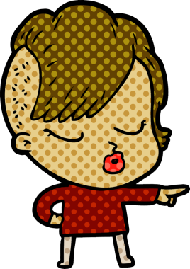 Bir insan tarafından çizilmiş güzel hippi kız.