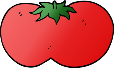Bir insan tarafından çizilmiş kocaman bir domates.