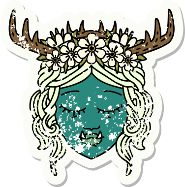 Retro Dövme Biçimli Ork karakteri bir insan tarafından çizilmiş