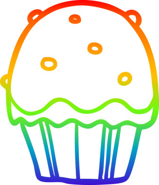 Gökkuşağı gradyan çizgisi bir insan tarafından çizilmiş bir kek.