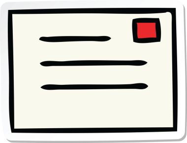 Bir insan tarafından çizilmiş şirin bir karikatür çıkartması.