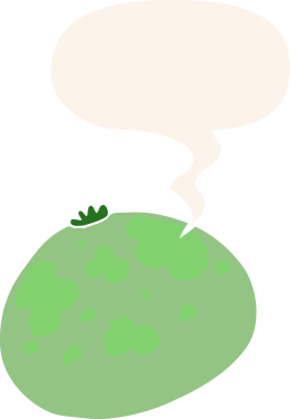 bir insan tarafından çizilmiş, konuşma baloncuklu çizgi film kabağı.