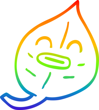 bir insan tarafından çizilmiş bir çizgi film yaprağının gradyan çizimi