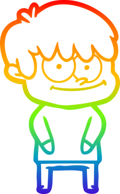 gökkuşağı gradyanı çizimi bir insan tarafından çizilmiş mutlu bir çizgi film adamı