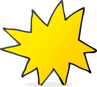 Bir insan tarafından çizilmiş serbest çizim çizgi film patlama sembolü