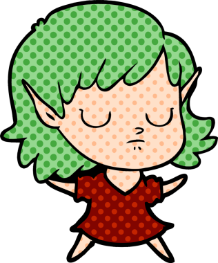 Bir insan tarafından çizilmiş bir elf kızı.