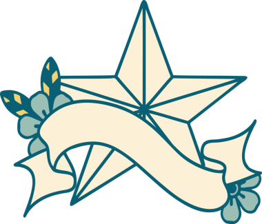 Bir insan tarafından çizilmiş geleneksel bir yıldız dövmesi