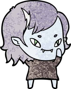 Bir insan tarafından çizilmiş çizgi film dostu vampir kız.