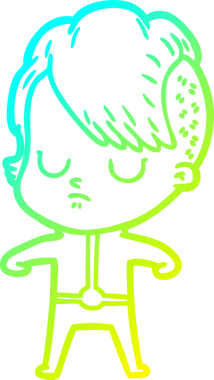 Bir insan tarafından çizilmiş bir karikatür kadın çizimi.