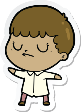 Bir insan tarafından çizilmiş huysuz bir çocuğun çıkartması.