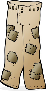 Bir insan tarafından çizilmiş eski bir pantolon.