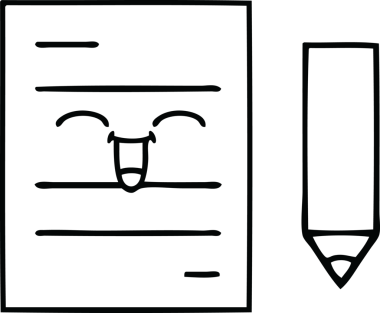 Bir insan tarafından çizilmiş bir test kağıdının çizgi çizimi