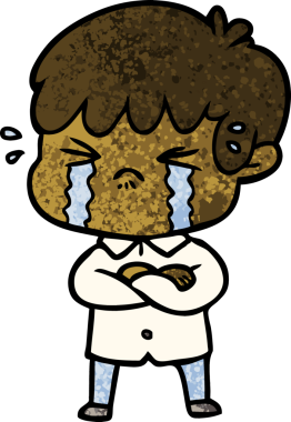 Bir insan tarafından çizilmiş ağlayan çocuk çizgi filmi.