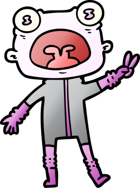 Bir insan tarafından çizilmiş garip uzaylı dalgaları.