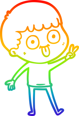 Gökkuşağı gradyan çizgi çizimi bir insan tarafından çizilmiş bir karikatür adam