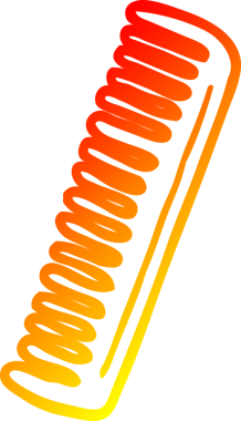 Bir insan tarafından çizilen karikatür tarağının sıcak gradyan çizimi