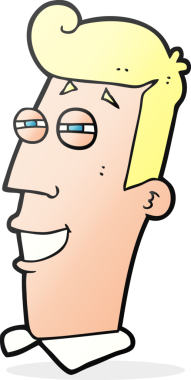 Bir insan tarafından çizilmiş sırıtan bir karikatür.